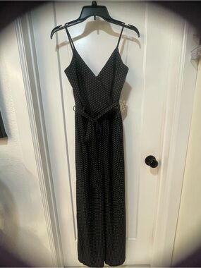 Active USA Jumpsuit BLK Polka Dot Jumper Wide Leg Women's SZ Medium, NEW! Cute!